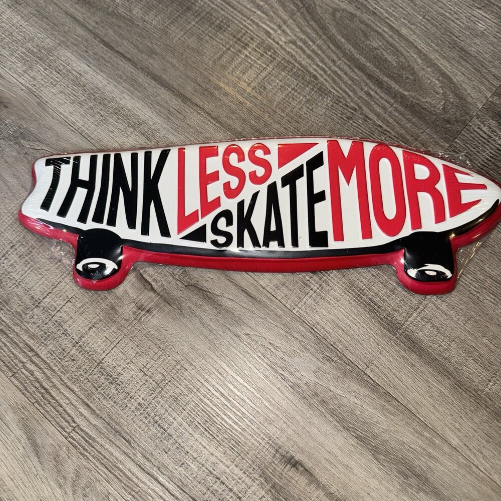 Hobby Lobby Open Road Brands Think Less Skate More Skateboard Metal Sign 13” New